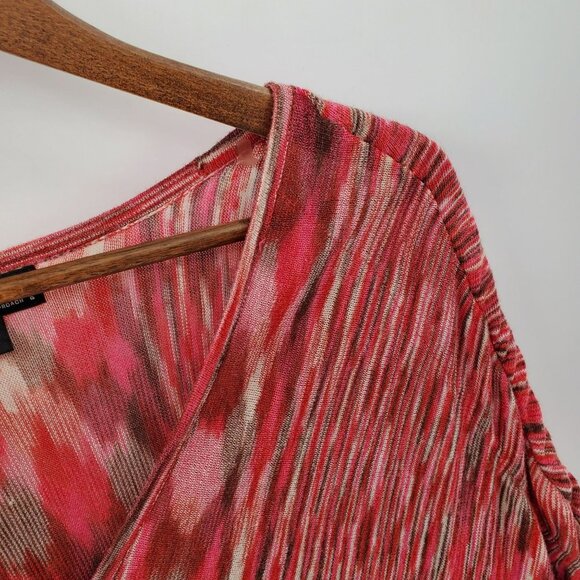 Womens Knit Cardigan Sweater Size PM Red 3/4 Sleeve Lightweight Casual a.n.a - Picture 7 of 12